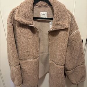 Abercrombie & Fitch Women's Cozy Tan Teddy Jacket